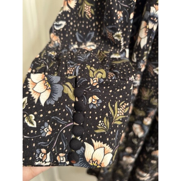 LOFT Dress Women’s Black Floral Fit & Flare Ultra Stretch Long Sleeve Sz 20-22 - Picture 5 of 9